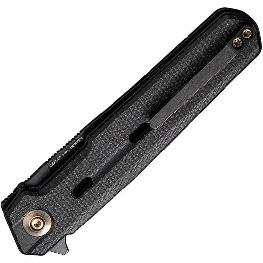 WE Knife Navo Linerlock CPM-20CV - Premium Stonewashed Blade With Black Micarta EDC Knife by We Knife Co Ltd
