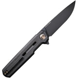 WE Knife Navo Linerlock CPM-20CV - Premium Stonewashed Blade With Black Micarta EDC Knife by We Knife Co Ltd
