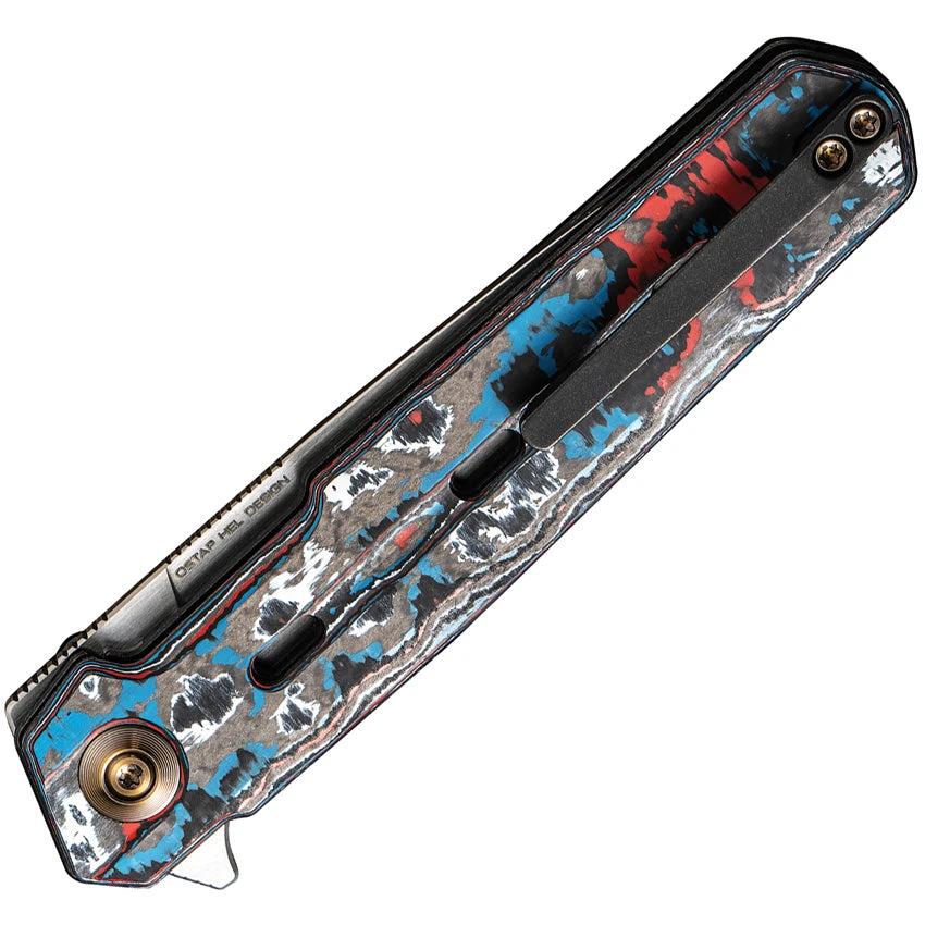 We Knife Navo Premium Linerlock Nebula CF CPM 20CV 3Inch Satin Blade EDC Knife For Collectors And Enthusiasts by We Knife Co Ltd