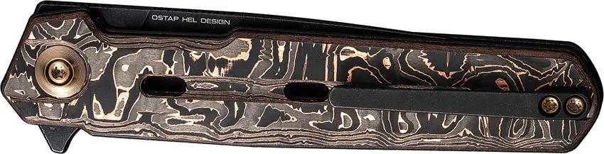 We Knife Navo Liner Lock Knife Copper Foil Carbon Fiber Handle Premium CPM 20CV Steel For EDC Enthusiasts by We Knife Co Ltd