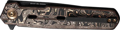 We Knife Navo Liner Lock Knife Copper Foil Carbon Fiber Handle Premium CPM 20CV Steel For EDC Enthusiasts by We Knife Co Ltd
