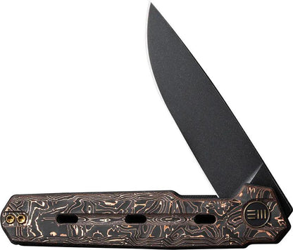 We Knife Navo Liner Lock Knife Copper Foil Carbon Fiber Handle Premium CPM 20CV Steel For EDC Enthusiasts by We Knife Co Ltd