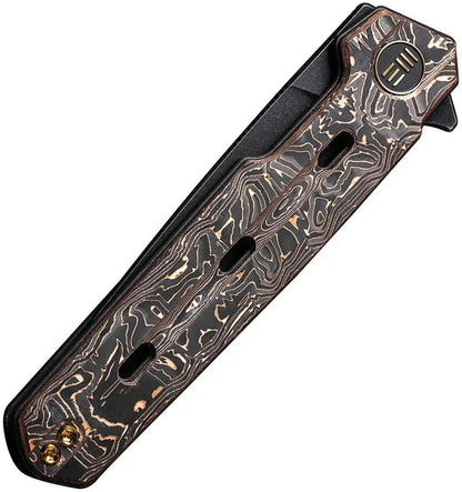 We Knife Navo Liner Lock Knife Copper Foil Carbon Fiber Handle Premium CPM 20CV Steel For EDC Enthusiasts by We Knife Co Ltd
