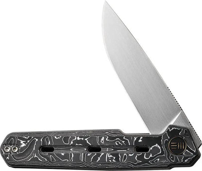 We Knife Navo Linerlock Knife - Slim Aluminum Foil Carbon Fiber Handle With Satin CPM 20CV Blade by We Knife Co Ltd