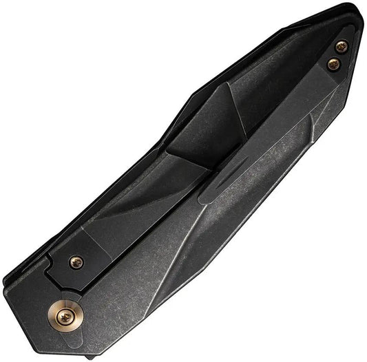 We Knife WE22028-1 Premium Framelock Knife CPM-20CV Black Stonewash Titanium Handle - For EDC Enthusiasts by We Knife Co Ltd