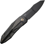 We Knife WE22028-1 Premium Framelock Knife CPM-20CV Black Stonewash Titanium Handle - For EDC Enthusiasts by We Knife Co Ltd