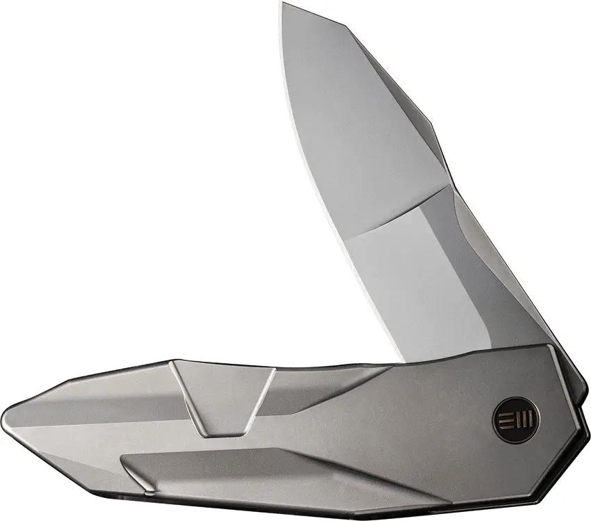 WE Knife WE22028-2 Solid Framelock Ti CPM-20CV Bead Blast Blade Titanium Handle - Titanium Framelock CPM-20CV Blade by We Knife Co Ltd