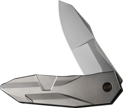 WE Knife WE22028-2 Solid Framelock Ti CPM-20CV Bead Blast Blade Titanium Handle - Titanium Framelock CPM-20CV Blade by We Knife Co Ltd