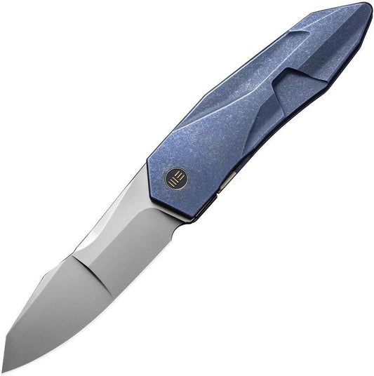 We Knife Co Ltd Solid Framelock Blue Bead Blast CPM20CV Blade EDC Pocket Knife With Titanium Handle by We Knife Co Ltd