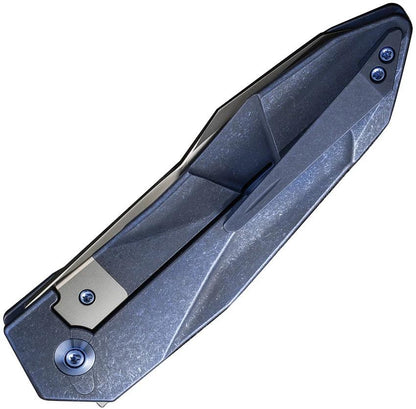 We Knife Co Ltd Solid Framelock Blue Bead Blast CPM20CV Blade EDC Pocket Knife With Titanium Handle by We Knife Co Ltd