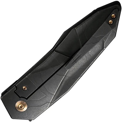 WE Knife Solid Framelock Knife - CPM-20CV Blade With Black Etch Titanium Handle For EDC by We Knife Co Ltd
