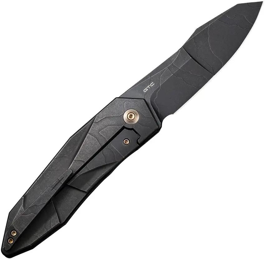 WE Knife Solid Framelock Knife - CPM-20CV Blade With Black Etch Titanium Handle For EDC by We Knife Co Ltd