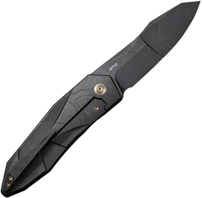 WE Knife Solid Framelock Knife - CPM-20CV Blade With Black Etch Titanium Handle For EDC by We Knife Co Ltd