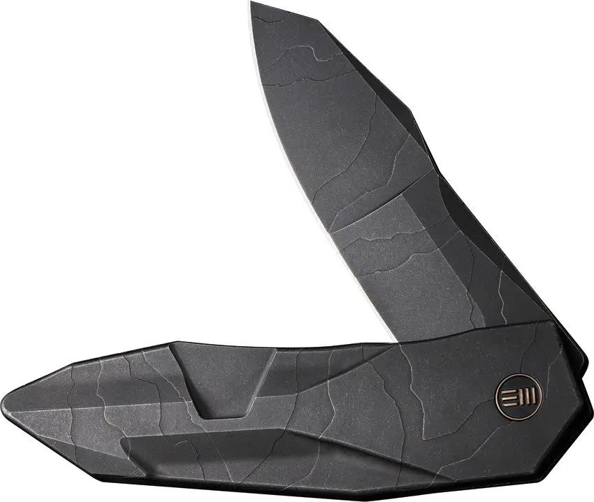 WE Knife Solid Framelock Knife - CPM-20CV Blade With Black Etch Titanium Handle For EDC by We Knife Co Ltd