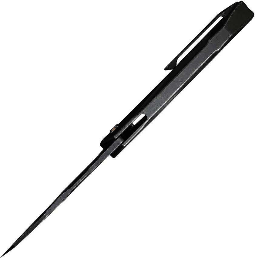 WE Knife Solid Framelock Knife - CPM-20CV Blade With Black Etch Titanium Handle For EDC by We Knife Co Ltd