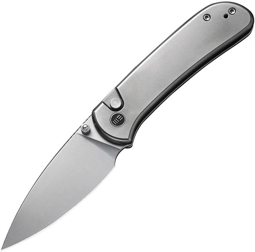 WE Knife Qubit Button Lock Knife Bead Blast CPM 20CV Drop Point With Titanium Handle For EDC Enthusiasts by We Knife Co Ltd