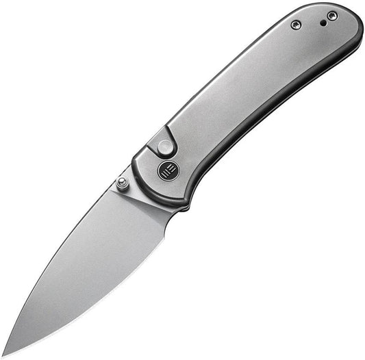 WE Knife Qubit Button Lock Knife Bead Blast CPM 20CV Drop Point With Titanium Handle For EDC Enthusiasts by We Knife Co Ltd