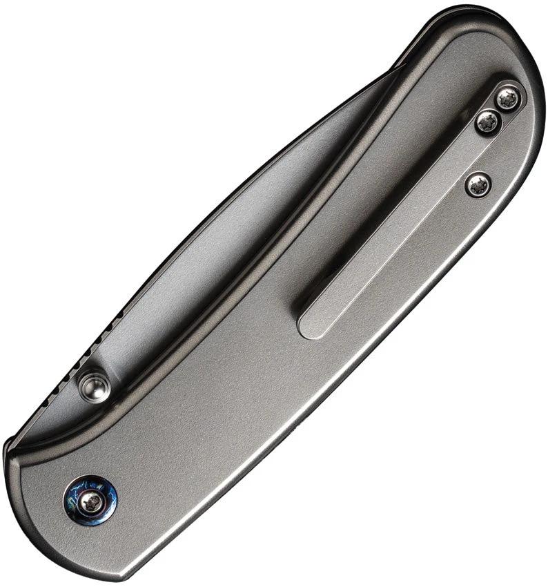WE Knife Qubit Button Lock Knife Bead Blast CPM 20CV Drop Point With Titanium Handle For EDC Enthusiasts by We Knife Co Ltd