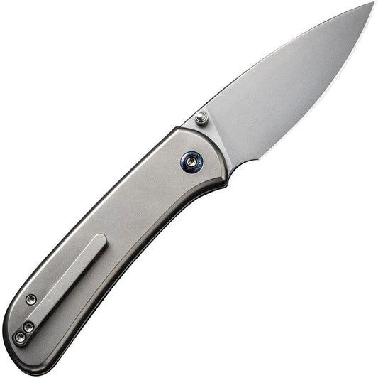 WE Knife Qubit Button Lock Knife Bead Blast CPM 20CV Drop Point With Titanium Handle For EDC Enthusiasts by We Knife Co Ltd