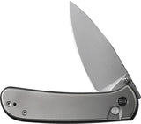 WE Knife Qubit Button Lock Knife Bead Blast CPM 20CV Drop Point With Titanium Handle For EDC Enthusiasts by We Knife Co Ltd