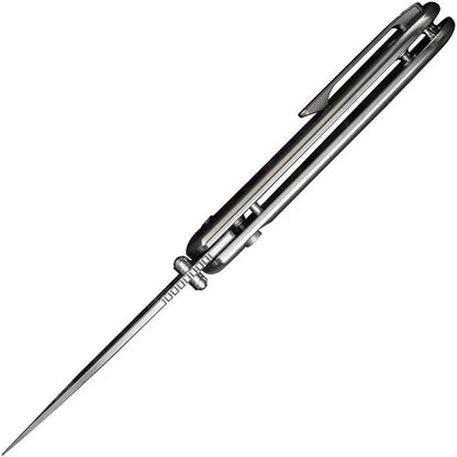 WE Knife Qubit Button Lock Knife Bead Blast CPM 20CV Drop Point With Titanium Handle For EDC Enthusiasts by We Knife Co Ltd
