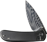 We Knife Qubit Button Lock Folding Knife - Damasteel Blade And Orange Peel Titanium Handle For EDC Ready by We Knife Co Ltd