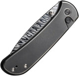 We Knife Qubit Button Lock Folding Knife - Damasteel Blade And Orange Peel Titanium Handle For EDC Ready by We Knife Co Ltd
