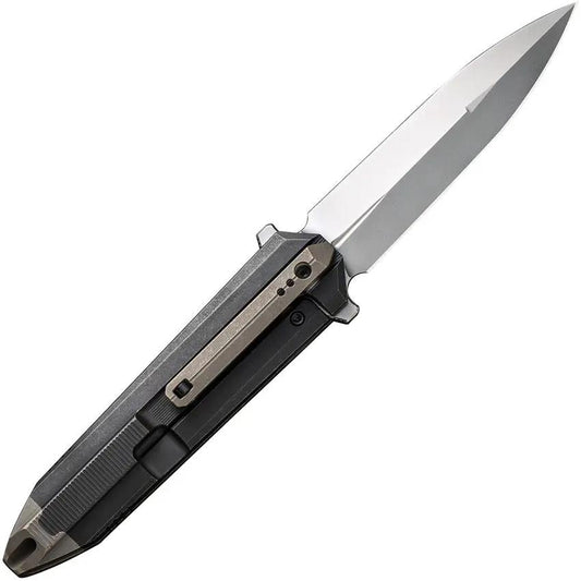 WE Knife Co Diatomic Framelock Titanium EDC Knife - CPM 20CV Bead Blast Blade Bronze Finish Extended Tang Pocket Clip by We Knife Co Ltd