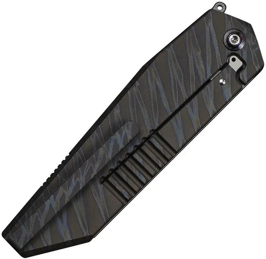 WE Knife Collinear Framelock WE22034D-3 - Flame Anodized Titanium Handle With M390 Reverse Tanto Blade by We Knife Co Ltd