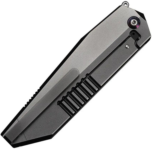 We Knife Collinear Framelock Gray WE22034D-4 - Titanium Frame, M390 Reverse Tanto Blade For EDC Enthusiasts by We Knife Co Ltd
