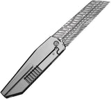 We Knife Collinear Framelock Damasteel EDC - Premium Fafnir Blade With Satin Titanium Handle by We Knife Co Ltd