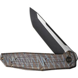 We Knife Shadowfire Framelock EDC Knife CPM-20CV Tanto Flame Anodized Titanium Handle - Premium Edge Retention by We Knife Co Ltd