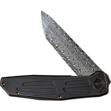 WE Knife Shadowfire - Premium Damascus Blade Framelock EDC Knife With Black Bronze Titanium Handle by We Knife Co Ltd