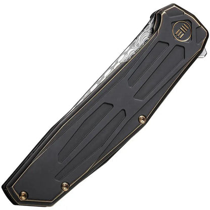 WE Knife Shadowfire - Premium Damascus Blade Framelock EDC Knife With Black Bronze Titanium Handle by We Knife Co Ltd