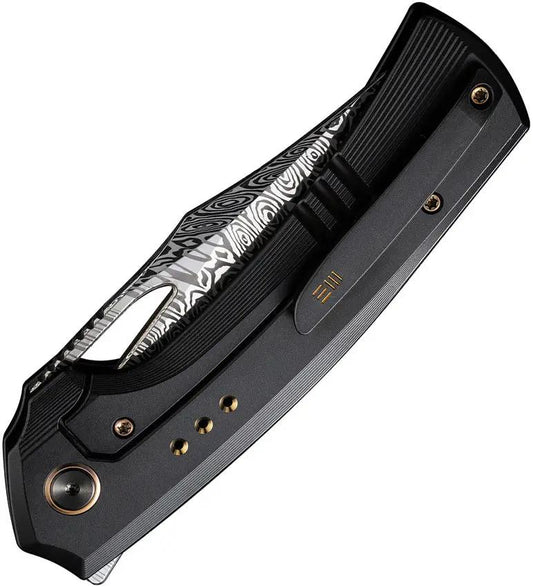 We Knife Co Ltd Nefaris Framelock Nebula Fat Carbon Damasteel EDC Knife - Premium Damasteel Blade And Fat Carbon Handle by We Knife Co Ltd