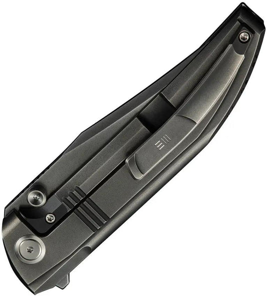 We Knife Ezinta Framelock WE22041-3 - Premium Bohler M390 Blade With Titanium Integral Handle, Polished Gray, EDC Ready by We Knife Co Ltd