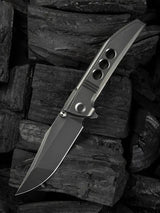 We Knife Ezinta Framelock WE22041-3 - Premium Bohler M390 Blade With Titanium Integral Handle, Polished Gray, EDC Ready by We Knife Co Ltd