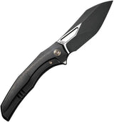 We Knife Ignio Framelock EDC Folder CPM 20CV Blade Black Titanium Handle - One Hand Deployment by We Knife Co Ltd