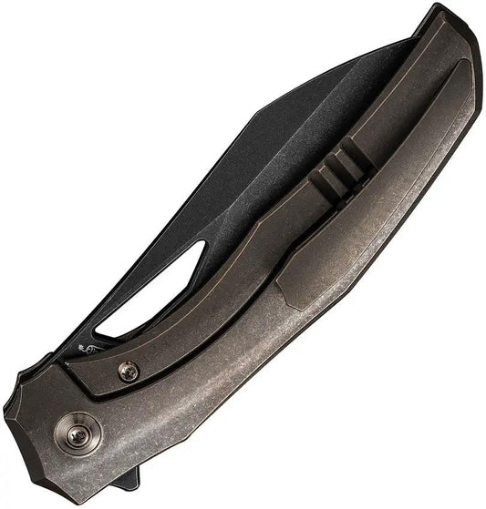 We Knife Ignio Framelock Bronze EDC Knife - CPM 20CV Blade Titanium Handle Wharncliffe And Tanto by We Knife Co Ltd