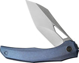 We Knife Ignio Framelock Folding Knife Blue Premium Stonewashed Titanium Handle For EDC Enthusiasts by We Knife Co Ltd