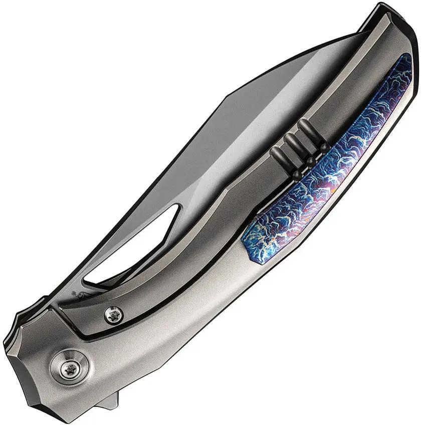 We Knife Ignio Framelock - CPM-20CV Blade Titanium Frame Lock With Timascus Clip For EDC by We Knife Co Ltd