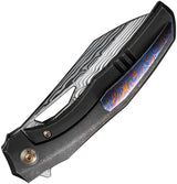 We Knife Ignio Framelock Damasteel WE22042B-DS1 - Premium EDC Knife With Titanium Frame And Wharncliffe And Tanto Blade by We Knife Co Ltd