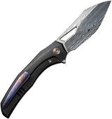 We Knife Ignio Framelock Damasteel WE22042B-DS1 - Premium EDC Knife With Titanium Frame And Wharncliffe And Tanto Blade by We Knife Co Ltd