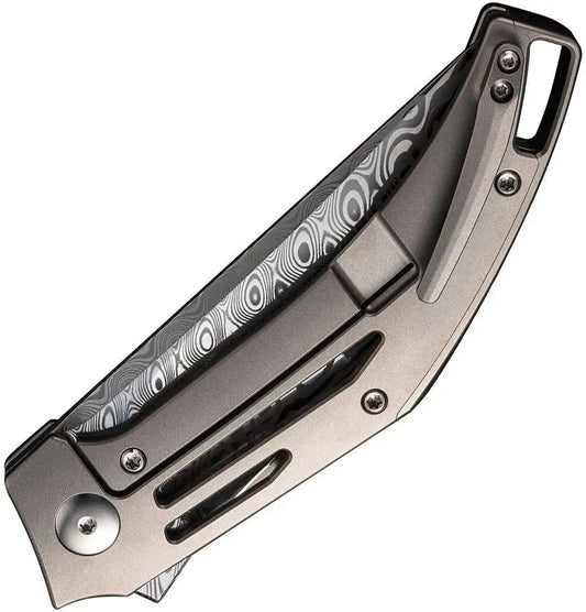 WE Knife Speedliner Damascus Blade Linerlock EDC Titanium - High-Performance Titanium Handle For Everyday Carry by We Knife Co Ltd