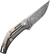 WE Knife Speedliner Damascus Blade Linerlock EDC Titanium - High-Performance Titanium Handle For Everyday Carry by We Knife Co Ltd