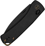 We Knife Nightblade Crossbar Lock WE22046-1 EDC Knife - CPM-20CV Blade With Gold Accents by We Knife Co Ltd