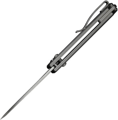 We Knife Nightblade Crossbar Lock Gray CPM 20CV Titanium Premium EDC Knife With Pocket Clip Lanyard Hole Case by We Knife Co Ltd