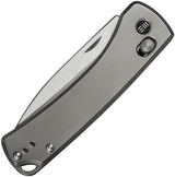 We Knife Nightblade Crossbar Lock Gray CPM 20CV Titanium Premium EDC Knife - Satin Blade Bead-Blast Handle by We Knife Co Ltd