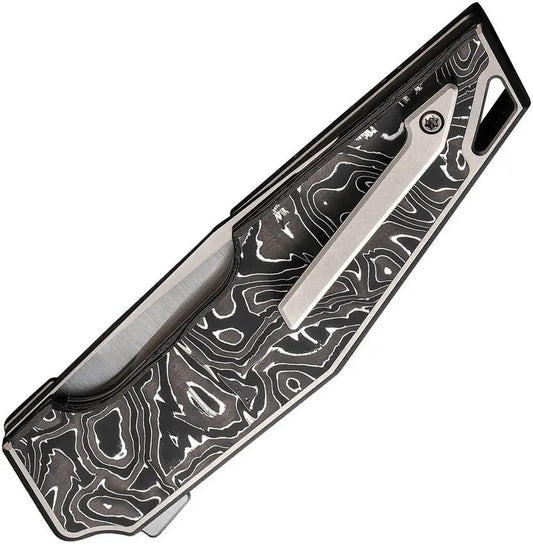 We Knife OAO Framelock WE23001-1 EDC Folding Knife - Satin CPM-20CV Blade For Premium Precision by We Knife Co Ltd
