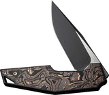 WE Knife OAO Framelock WE23001-2 - CPM-20CV Blade Black Titanium Handle With Copper Foil Carbon Fiber Inlay by We Knife Co Ltd